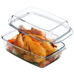 3 Liter Rectangular Glass Casserole Dish With Glass Lid Glass Bakeware Glass Microwave Casserole Dish Lidded Oven Cookware