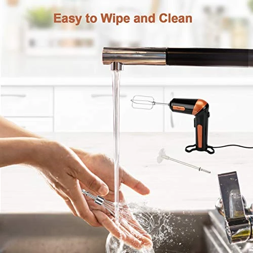 Hand Mixer Electric,Handheld Stick Mixer Egg Beater Set W/AC, Stainless Steel Egg Whisk, BPA-Free Beater, Drink Mixer Attachment, Rotatable Angle Hand Kitchen Mixer For Coffee 4 Hand Mixer Electric,Handheld Stick Mixer Egg Beater Set W/AC, Stainless Steel Egg Whisk, BPA-Free Beater, Drink Mixer Attachment, Rotatable Angle Hand Kitchen Mixer For Coffee - Image 2