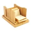Kitchen Bamboo Bread Slicer, Adjustable Bread Cutting Guide, Foldable Bread Cutter For Homemade Bread, Bread Loaf Slicer With Crumb Catcher (12.5"×8.5"×7")