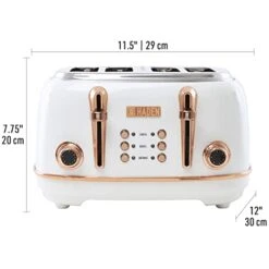 Aden Heritage Toaster, Wide Slot With Removable Crumb Tray And Settings (Ivory/Copper, 4 Slice) 19 Aden Heritage Toaster, Wide Slot With Removable Crumb Tray And Settings (Ivory/Copper, 4 Slice) -Wilton Shop 41P5zioXQ6L