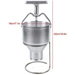 Manual Doughnut Depositor, Mini Donut Maker Dropper Hopper Plunger Dough Batter Dispenser With Stand Holder, 6 Thicknesses Adjustment 12 Manual Doughnut Depositor, Mini Donut Maker Dropper Hopper Plunger Dough Batter Dispenser With Stand Holder, 6 Thicknesses Adjustment -Wilton Shop 41P602fzirL