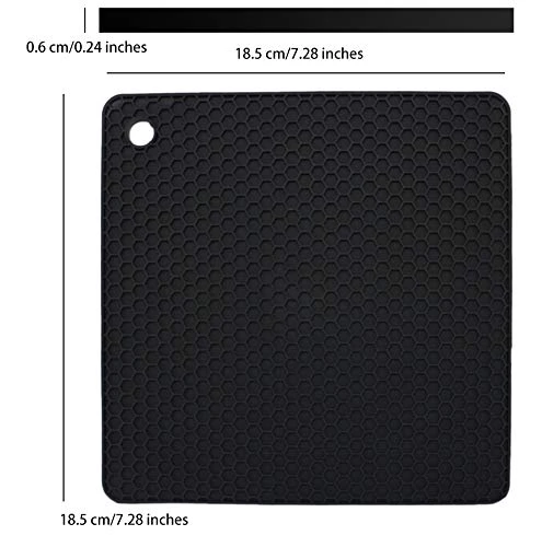 Silicone Trivets For Hot Dishes, Pots And Pans, Hot Pads For Kitchen, Black Silicone Pot Holders, Silicone Mats For Kitchen Counter, Non Slip Heat Resistant Mat, Flexible Trivet Mat Set 4 4 Silicone Trivets For Hot Dishes, Pots And Pans, Hot Pads For Kitchen, Black Silicone Pot Holders, Silicone Mats For Kitchen Counter, Non Slip Heat Resistant Mat, Flexible Trivet Mat Set 4 - Image 2