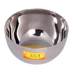 Hiv Shakti Arts Stainless Steel - Heavy Gauge Bowl/Wati/Katori Serving Bowls Set - (Mirror Finish, Big Katora Size - 400 ML Each)- Set Of 6 Pcs -Wilton Shop 41PElOT2GuL