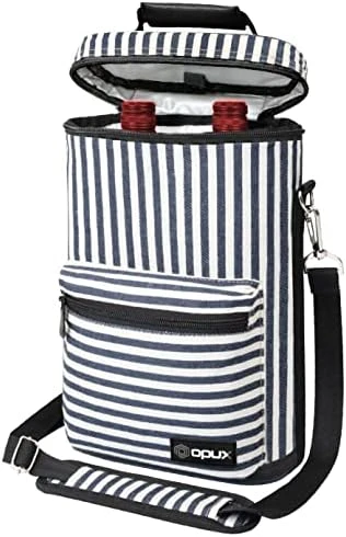 OPUX 2 Bottle Wine Carrier Tote | Insulated Leakproof Wine Cooler Bag For Travel Picnic BYOB | Padded Portable Wine Carrying Bag With Shoulder Strap, Wine Gifts - Charcoal Grey 11 OPUX 2 Bottle Wine Carrier Tote | Insulated Leakproof Wine Cooler Bag For Travel Picnic BYOB | Padded Portable Wine Carrying Bag With Shoulder Strap, Wine Gifts - Charcoal Grey - Image 9