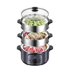 Pot-Style Rice Cooker And Food Steamer, With Timer 1300W Fast Heating Stainless Steel Steamer The Knob Is Timed, Flexible Control Of The Heat