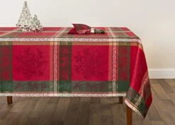 Holiday Legacy Yarn Dyed Jacquard Fabric Table Cloth, Holiday, Winter, And Christmas Tablecloth (Multi, 60" X 120" Rectangular) -Wilton Shop 41PUBDdY3UL