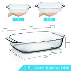 Glass Baking Dish Rectangular Glass Baking Pan Glass Baking Dish For Oven Glass 2.5 QTPan For Cooking Oven Glass Bakeware Clear Glass Baking Dish With Handles Oblong Glass Casserole Dish -Wilton Shop 41PVmOWoAhS