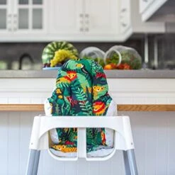 High Chair Cushion For IKEA High Chair, One Piece IKEA High Chair Accessories, Cotton Antilop High Chair Accessories, Washable IKEA High Chair Cushion (Jungle Green) -Wilton Shop 41PZ8kKNKjL