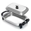 16-Inch Electric Skillet - Rectangular Stainless Steel Pan With Handles And Lid Cover -Wilton Shop 41Pdh8x4acL