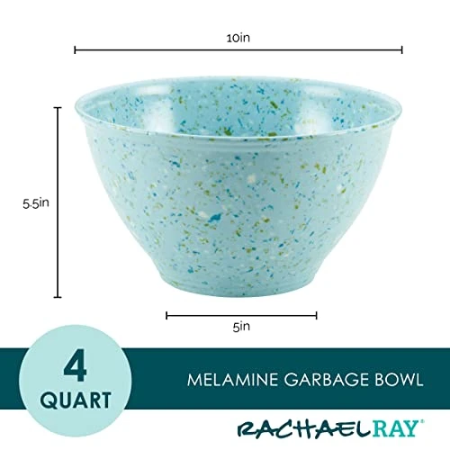 Accessories Kitchen Pantryware Multi Purpose/Salad Serveware/Melamine Garbage Bowl, Agave Blue,1 Gallon 4 Accessories Kitchen Pantryware Multi Purpose/Salad Serveware/Melamine Garbage Bowl, Agave Blue,1 Gallon - Image 2