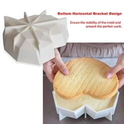 3D Heart Silicone Mold, Diamond Heart Mold, Silicone Baking Pan-Food Grade & BPA Free-Not Sticky Mould, Suitable For Mousse, Chocolate Brownie, Jelly, Ice Cream, Cheesecake. (9 Pcs, 7 Inch/2.5 Inch) -Wilton Shop 41Phevtaz9L