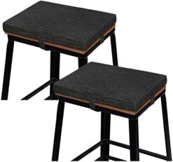 Baibu Set Of 2 Rectangle Bench Stool Cushion, Non-Slip Saddle Stool Seat Cushions Bar Stool Cushion With Machine Washable Cover - 2 Cushions Only (Blue, 18x9.5x1.5in) -Wilton Shop 41Pi8Dle70L. AC