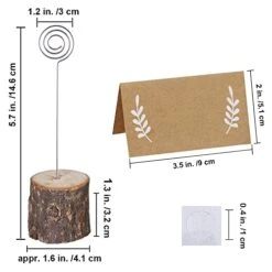 30 Pcs Rustic Wood Place Card Holders With Swirl Wire Wooden Bark Memo Holder Stand Card Photo Picture Note Clip Holders 5.8" And Kraft Place Cards Bulk For Wedding Party Table Number Name Sign 13 30 Pcs Rustic Wood Place Card Holders With Swirl Wire Wooden Bark Memo Holder Stand Card Photo Picture Note Clip Holders 5.8" And Kraft Place Cards Bulk For Wedding Party Table Number Name Sign -Wilton Shop 41PmxZniMqL