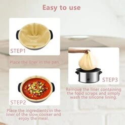 2 Pack Silicone Slow Cooker Liners Fit 6-8 QT Crockpot, Reusable/Heat-resistant/Leakproof/Portable Crock Pot Liners, BPA Free, Dishwasher Safe Slow Cooker Liners Fit For 6-8 QT (Pink+Yellow) -Wilton Shop 41Pnmui9aNL