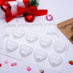 (2 PACK) 8 Cavities Silicone Heart Diamond Shaped Cake Mold Tray For Baking Chocolate Fondant Heart Molds Chocolate Covered Strawberries For Wedding Engagement Mother Day Supplies -Wilton Shop 41PoXuD9hnL