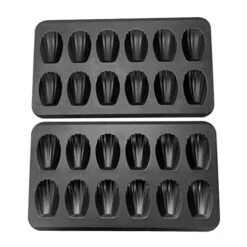 2 Pack Nonstick Madeleine Pan, 12-cup Heavy Duty Shell Shape Baking Cake Mold Pan.