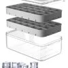 Ice Cube Tray With Lid And Bin, ROTTAY Ice Trays For Freezer, Easy-release 48 Small Nugget Silicone Ice Maker With Ice Bucket, Ice Cube Storage Container Set For Chilled Drink, Cocktail,Gray -Wilton Shop 41PsqIk6RtL