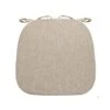 Chair Cushion With Ties For Dining Chairs - Indoor Non Slip Kitchen Room Metal Wooden Bar Seat Pads With Machine Washable Cover [14.5 X 15.5 X 2 Inches] - Dark Beige