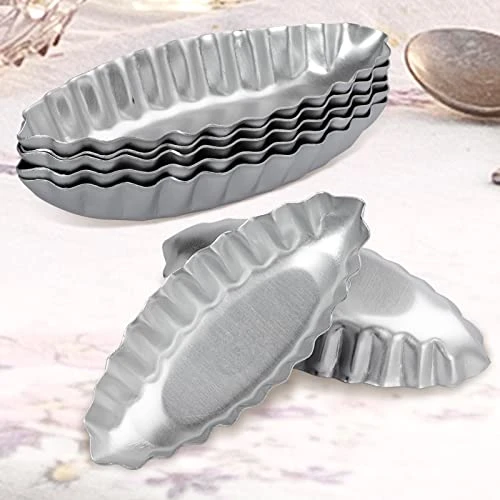 21 Pieces Egg Tart Molds Aluminum Tart Pan Pudding Molds Bakeware Muffin Cupcake Cake Cookie Mold Baking Tool,Boat Shape 6 21 Pieces Egg Tart Molds Aluminum Tart Pan Pudding Molds Bakeware Muffin Cupcake Cake Cookie Mold Baking Tool,Boat Shape - Image 4