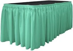 Polyester Poplin Table Skirt For Rectangle Tables, Pleat Fabric For Wedding Banquet Trade Show, 30-Foot By 29-Inch Long With 15 L-Clips, Rust -Wilton Shop 41QADYE9xyL. AC