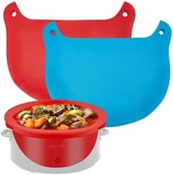 2 Pack Silicone Slow Cooker Liners Fits For 7-8 QT Crockpot, Reusable Silicone Slow Cooker Liners, Safe Silicone Crockpot Liners (Blue 1pc + Red 1pc) -Wilton Shop 41QALUz3CCL. AC
