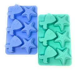 2 Pack Mermaid Tail & Seashell Silicone Molds For Making Cakes, Candy, Bath Bombs, Chocolates, Fondant, Ice Cubes: Colors May Vary: Mermaid Or Under The Sea Birthday Themed Party