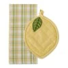 Gift Set Collection Kitchen Set, Potholder & Dishtowel Set, Lemon Plaid, 2 Piece -Wilton Shop 41QIkw9c2CL