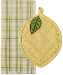 Gift Set Collection Kitchen Set, Potholder & Dishtowel Set, Lemon Plaid, 2 Piece -Wilton Shop 41QIkw9c2CL. AC