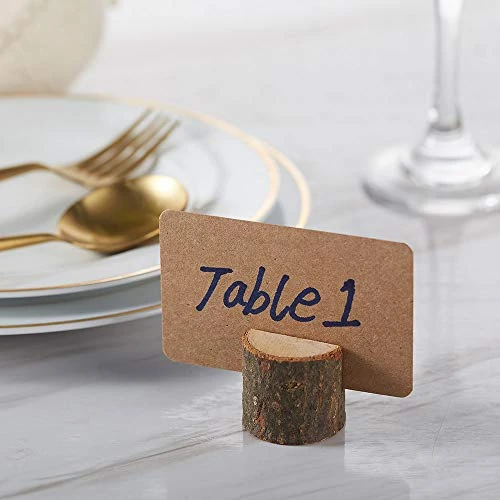 Toncoo Wood Place Card Holders, 10Pcs Premium Rustic Table Number Holders And 20Pcs Kraft Table Place Cards, Wood Photo Holders, Ideal For Wedding Party Table Name And More 5 Toncoo Wood Place Card Holders, 10Pcs Premium Rustic Table Number Holders And 20Pcs Kraft Table Place Cards, Wood Photo Holders, Ideal For Wedding Party Table Name And More - Image 3