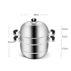 HYDZQ Stainless Steel Steamer Induction Cooker Household Thickened Gas Soup Pot With Steamer Steamer -Wilton Shop 41QOcaj3sLL