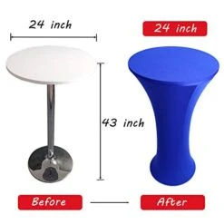 2 Pack 24x43 Inch Royal Blue Cocktail Tablecloth Round Fitted Stretch Spandex Table Cover For Party Wedding Bars -Wilton Shop 41QW5tsE1HL