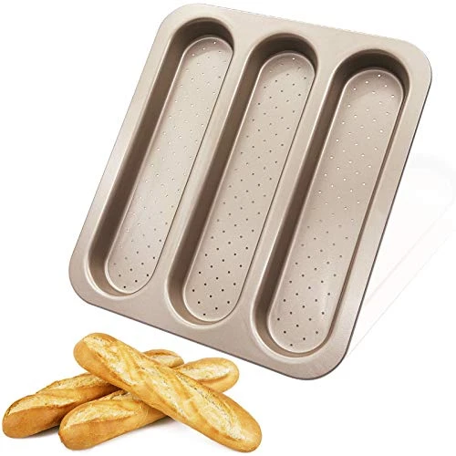 Baguette Pan French Bread Mold Carbon Steel Perforated 3 Cavity Baking Bocadillo Tray Nonstick Long Loaf Toast Cake Mould Bakeware Baking Pans For Oven 3 Baguette Pan French Bread Mold Carbon Steel Perforated 3 Cavity Baking Bocadillo Tray Nonstick Long Loaf Toast Cake Mould Bakeware Baking Pans For Oven