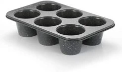 2pcs Jumbo Deep Muffin Pan - 6-Cavity Baking Tray, 3.5x3 Inch Cups - Carbon Steel With Non-Stick Coating - Black Granite Stone Finish - Extra Large Cupcake Tins For Baking (2 Deep Muffin) -Wilton Shop 41Qk1t YkdL. AC