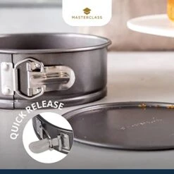 KCMCHB63 18 Cm Springform Cake Tin With Loose Base And PFOA Free Non Stick, Robust 1 Mm Carbon Steel, 7 Inch Round Pan, Grey -Wilton Shop 41Qv1yCcvYL