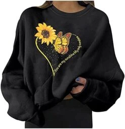 VODMXYGG Women Casual Fashion Long Sleeve Pullover Print Sweatshirt Blouse Top -Wilton Shop 41R ZPC9JVL. AC