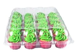 24 Pack Cupcake Boxes - Set Of 4- Plastic Cupcake Containers