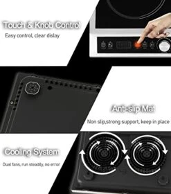 Commercial Induction Cooktop, 24-Hours Preset Induction Countertop Burner With 10 Temp Levels, Sensor Touch & Knob Control,3-Hour Timer, Stainless Steel Design, Heavy Duty, 1800W, 120V 13 Commercial Induction Cooktop, 24-Hours Preset Induction Countertop Burner With 10 Temp Levels, Sensor Touch & Knob Control,3-Hour Timer, Stainless Steel Design, Heavy Duty, 1800W, 120V -Wilton Shop 41R4wGdPrqL