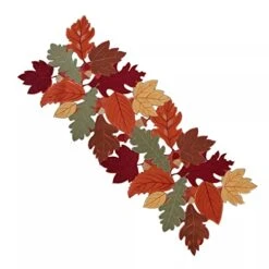 GENERIC Thanksgiving Fall Harvest Leaves Table Runner - 13 X 36 Inches