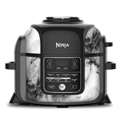 Wrap For Ninja Foodi 6.5 Quart QT Accessories Cover Sticker | Wraps Fit Ninja Foodi 6.5 Quart QT Mdl: OP302 107 | Black White Marble Swirl