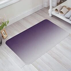 Diatom Mud Floor Rugs, Minimalists Purple Gradient Purple To Gray Bath Rugs, Bathroom Absorbent Rubber Backed Indoor Doormat Cushioned Anti Fatigue For Home Bathroom Entrance 16"x24"