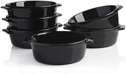 Ceramic Souffle, Round Double Handle Ramekins, 10oz Creme Brulee, Custard Cheese And Dipping Sauce, Set Of 6(Turquoise) 26 Ceramic Souffle, Round Double Handle Ramekins, 10oz Creme Brulee, Custard Cheese And Dipping Sauce, Set Of 6(Turquoise) -Wilton Shop 41REKLAcfTL. AC