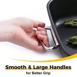 Lasagna Pan 3 Inch Deep, 15x10 Baking Pan For Oven, Nonstick Cake Baking Dish For Brownie, Roasting Pans With Stainless Steel Handles, Heavy Duty, Dishwasher Safe, Dark Grey -Wilton Shop 41RIZ4ao9yL