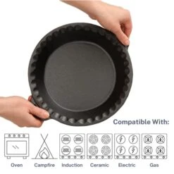 Pie Pan - 9” Cast Iron Skillet For Baking Apple, Pumpkin, Cherry Pies - With Silicone Trivet - By KUHA 13 Pie Pan - 9” Cast Iron Skillet For Baking Apple, Pumpkin, Cherry Pies - With Silicone Trivet - By KUHA -Wilton Shop 41RJuz8aqKL