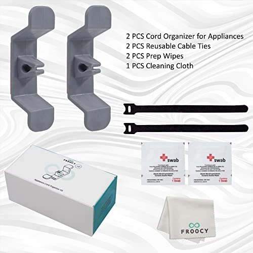 Cord Organizer For Appliances, 2 Pack Cable Protector, Collector,Winder And Organizer, Suitable For Home Coffee Maker, Mixer, Air Fryer, Toaster, Wired Electronic Appliances Adhesive Cable Clip Holder 4 Cord Organizer For Appliances, 2 Pack Cable Protector, Collector,Winder And Organizer, Suitable For Home Coffee Maker, Mixer, Air Fryer, Toaster, Wired Electronic Appliances Adhesive Cable Clip Holder - Image 2