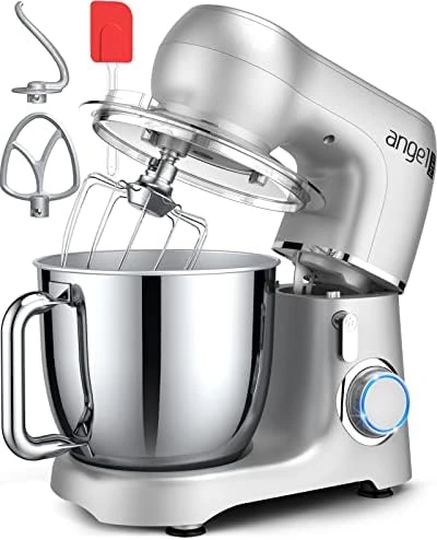 Angel Electric Stand Mixer, 5.5 Quarts, Dough Hook, Flat Beater, Wire Whisk Attachments, 10+P Speeds With Splash Guard, Yellow With DIY STICKERS 12 Angel Electric Stand Mixer, 5.5 Quarts, Dough Hook, Flat Beater, Wire Whisk Attachments, 10+P Speeds With Splash Guard, Yellow With DIY STICKERS - Image 10