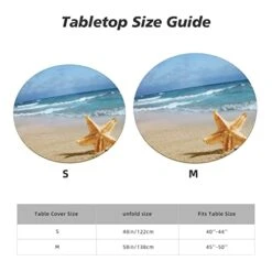 Round Tablecloth Starfish Summer Fitted Elastic Waterproof Wipeable Table Cloth Cover Decorations Table Pad Cover For Party Dinning Room Picnic-Medium 8 Round Tablecloth Starfish Summer Fitted Elastic Waterproof Wipeable Table Cloth Cover Decorations Table Pad Cover For Party Dinning Room Picnic-Medium -Wilton Shop 41RQAJ97x0L