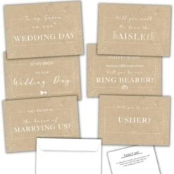 6 Pack For My Bride Wedding Card For Husband Card Set - Officiant Proposal Card, Will You Be Our Usher Card - Wedding Day Cards To Husband To The Bride Card Set With Will You Walk Me Down The Aisle Proposal (6 Cards White And Black) -Wilton Shop 41RUjPDhwL. AC