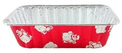 2 Lb. Red Holiday Christmas Snowman Aluminum Foil Standard Loaf/Bread Baking Pans With Clear Dome Lids (Pack Of 12 Sets) -Wilton Shop 41RcBcxh5lL