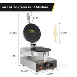 Commercial Ice Cream Cone Machine Waffle Cone Maker 110V Electric Stainless Steel Egg Roll Mold Nonstick Waffle Cone And Bowl Maker For Home Restaurant Use 1200W -Wilton Shop 41RcZP6lIIL