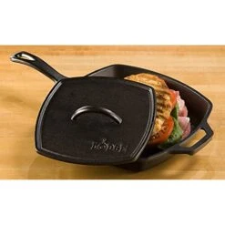 Lodge LPP3 Cast Iron Square Ribbed Panini Press, 8.25-inch -Wilton Shop 41RcckiQIaL